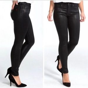 Spanx Wax Coated High Rise Skinny Jeans 31